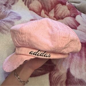 Adidas pink corduroy cabby hat
